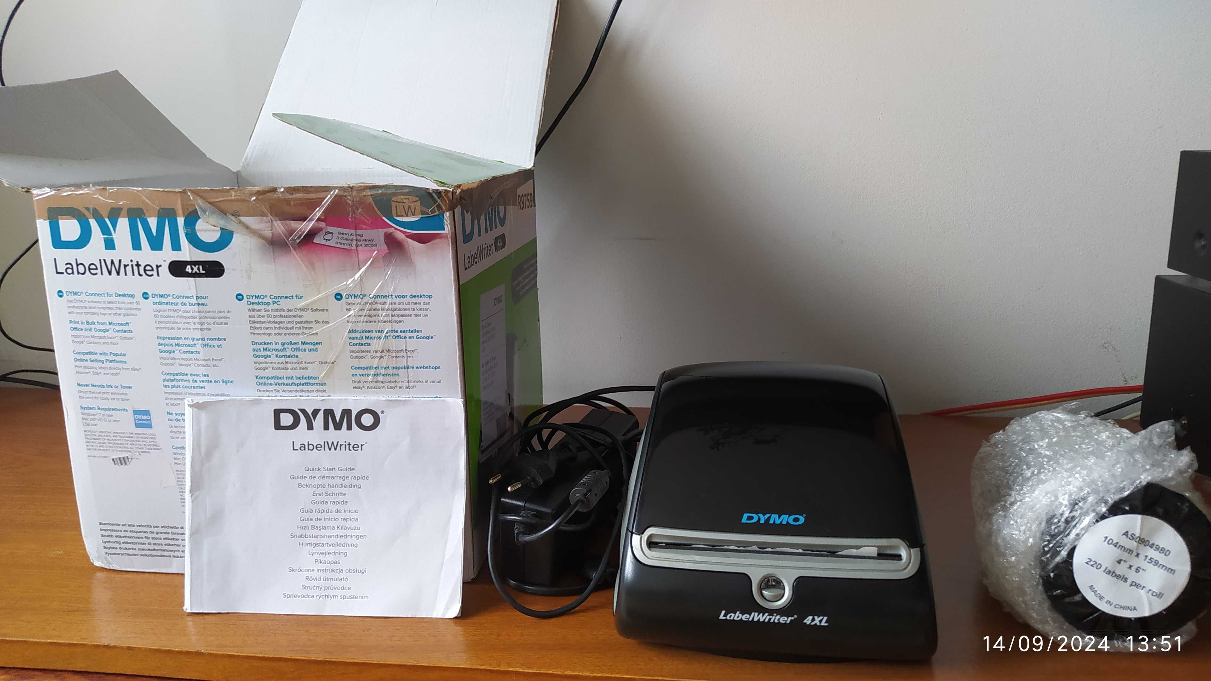 Drukarka etykiet Dymo LabelWriter 4XL + etykiety gratis.