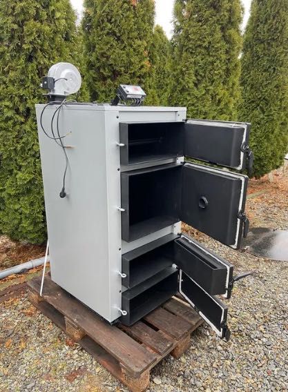 Kotły Kocioł 27kW na Drewno Węgiel - PRODUCENT Piec Zasypowy do 300m2