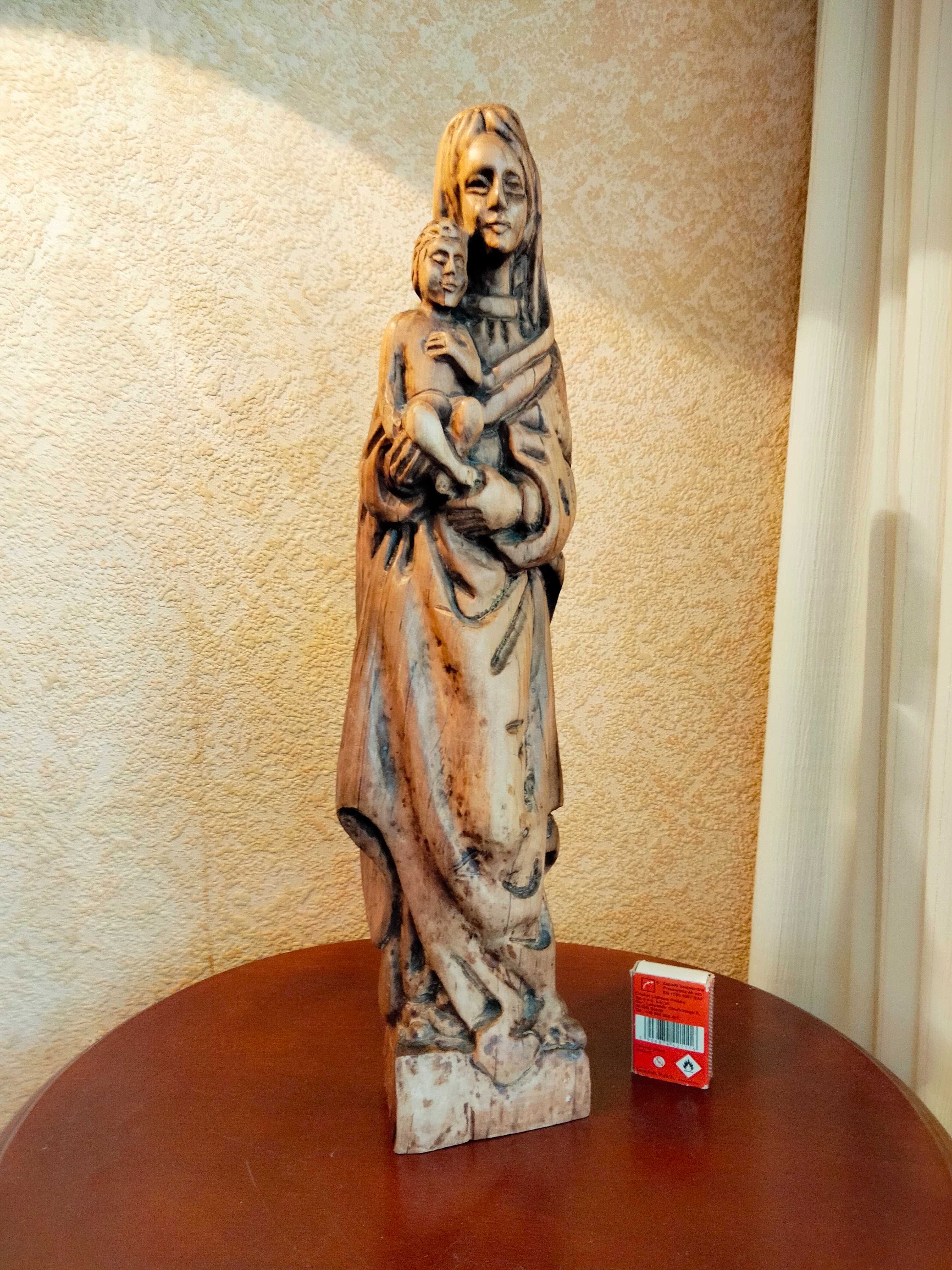 Figura Duża Matka Boska Rzeźba -lite drewno
