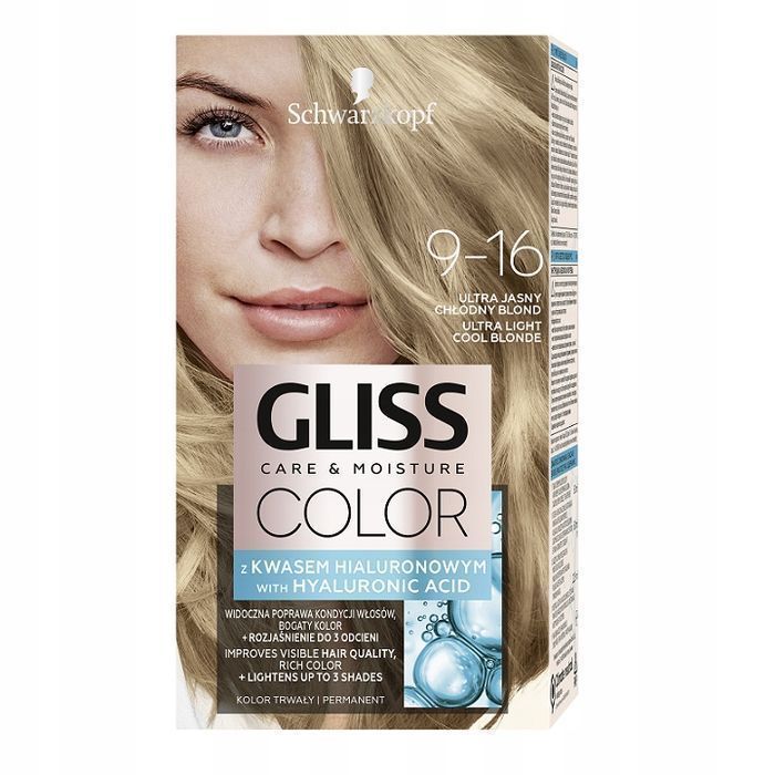 Farba do Włosów Gliss Color Care 9-16 Ultra Jasny Chłodny Blond