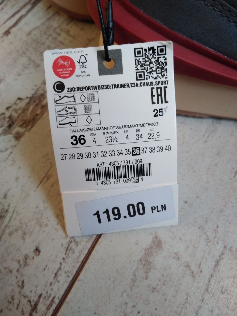 Sneakersy półbuty buty sportowe chłopięce Zara rozmiar 36