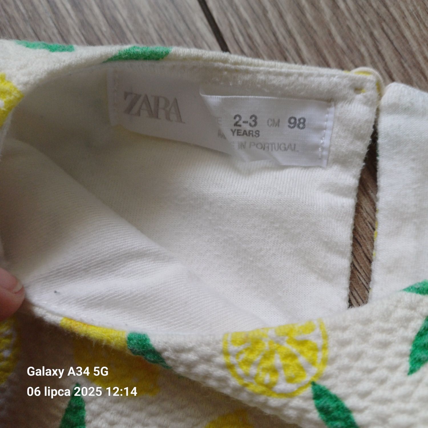 Sukienka w cytryny Zara rozm. 98