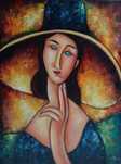 obraz olejny, ręcznie malowany, Jeane, Modigliani, rama