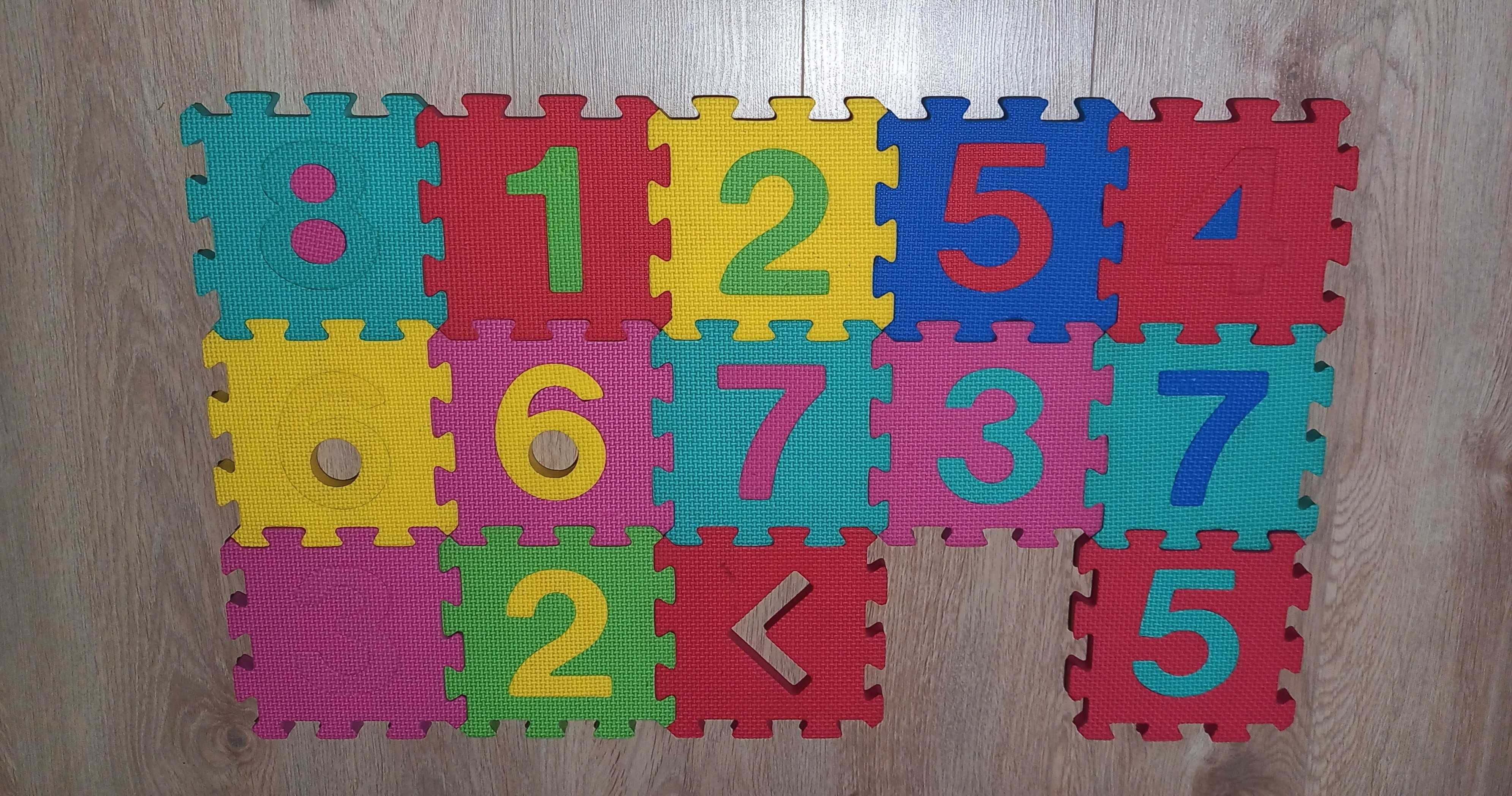 Puzzle, klocki piankowe mata 14szt. liczby