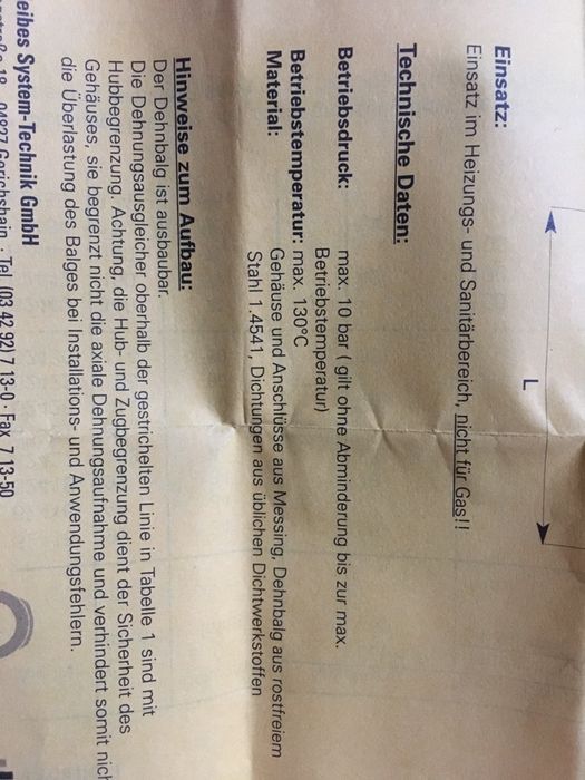 Kompensator mieszkowy SI 10 Meibes