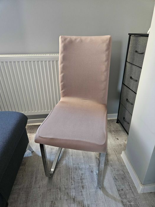 Pokrowce na krzesła elastyczne 4 sztuki beżowe cappuccino komplet