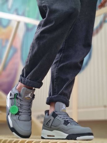 Мужские кроссовки Nike Air Jordan 4 retro cool grey найк джордан серые