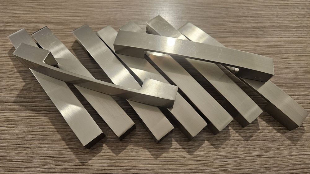 Uchwyty do mebli, chrom szczotkowany, 9 szt