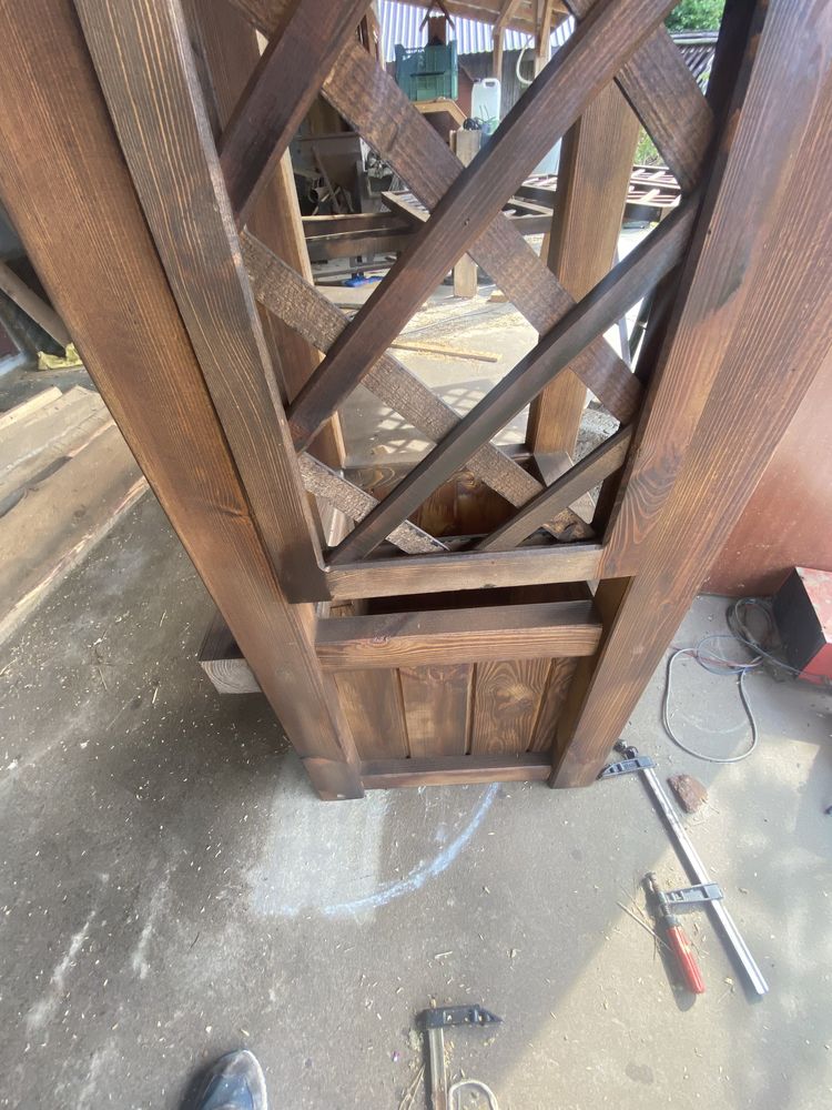 Pergola z ławka drewno sosna