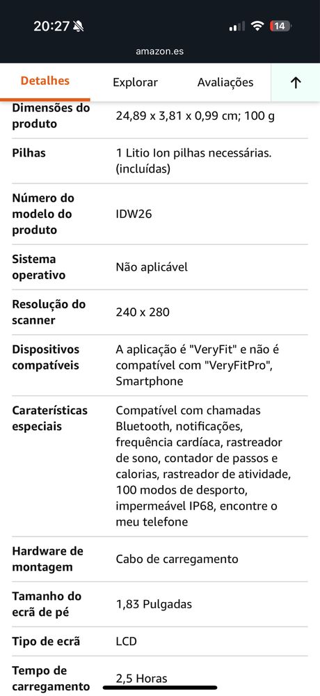 Relógio inteligente TOOBUR