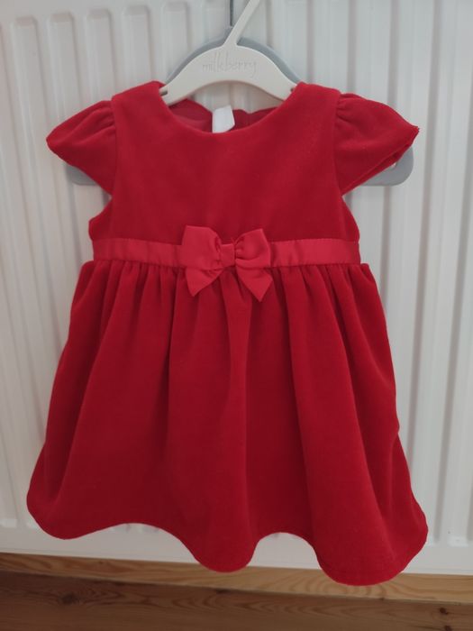 Sukienka czerwona dla dziewczynki welurowa święta zima sesja zdjęciowa