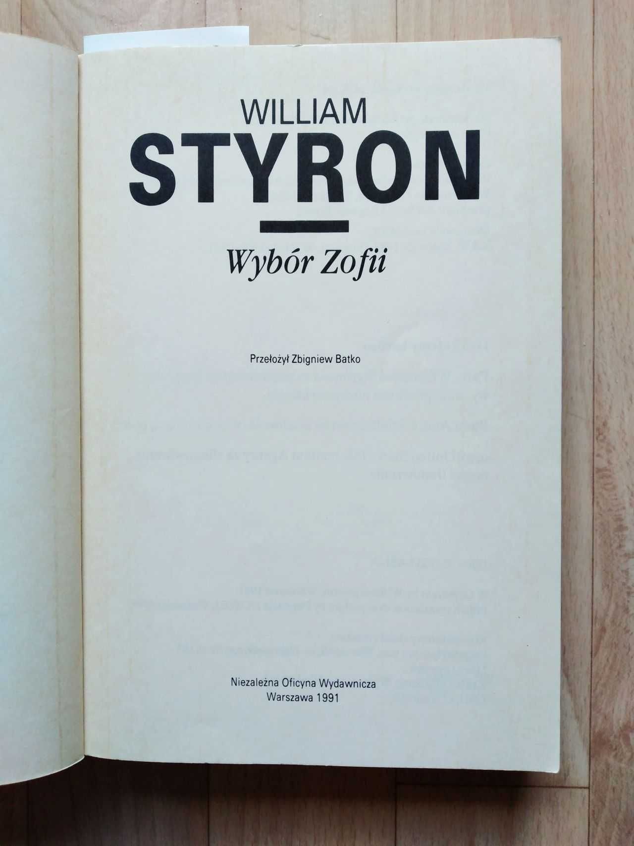 Styron: Wybór Zofii