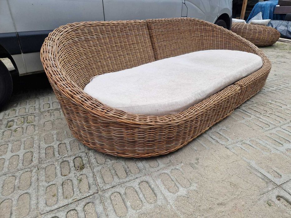 Kanapa Sofa rattanowa naturalny rattan GRUBY OPLOT 273cm KOKON
