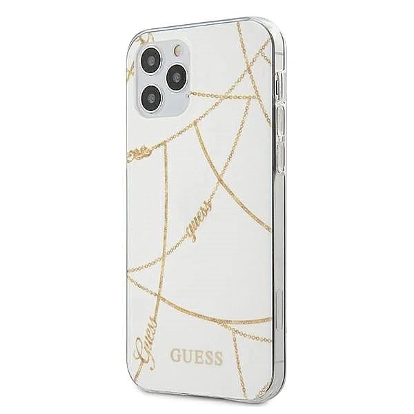 Etui Guess Gold Chain Collection na iPhone 12 Pro Max 6,7" - białe