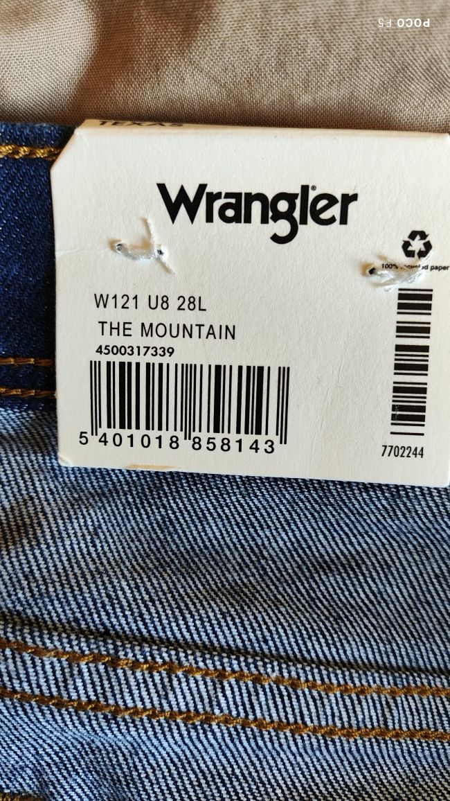 Wrangler Texas Straight The Mountain męskie jeans rozm 36/32 jak 35/32
