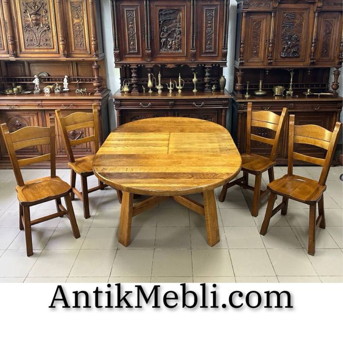 Стіл дубовий розкладний дерево  стільці дуб стулья 3466