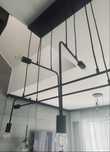 Lampa wisząca nad stół czarna loft żarówki