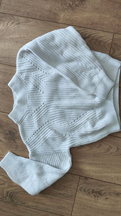 H&M Elegancki Sweterek bialy włóczkowy