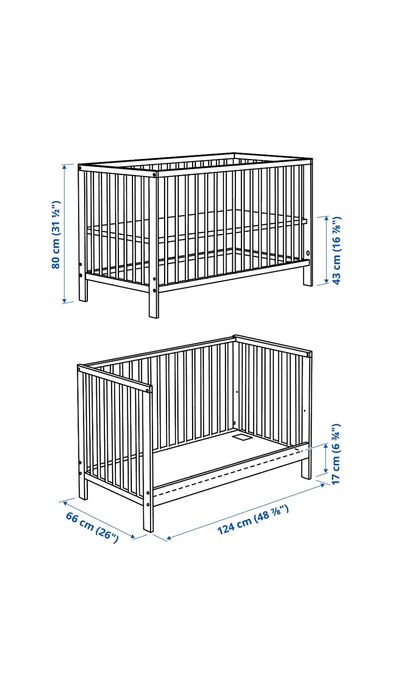 GULLIVER (IKEA) - drewniane łóżeczko dziecięce 60x120. Do 15 paźdz.