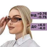 Вузькі жіночі тоновані окуляри для зору на флексі, бордові – код 894