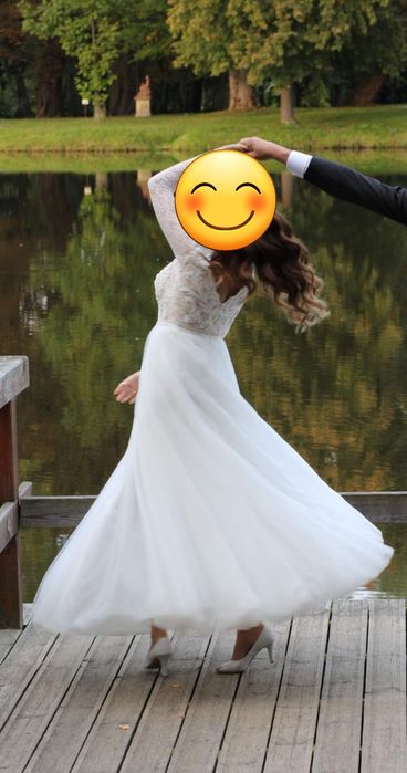 Suknia ślubna koronka brokat cekin