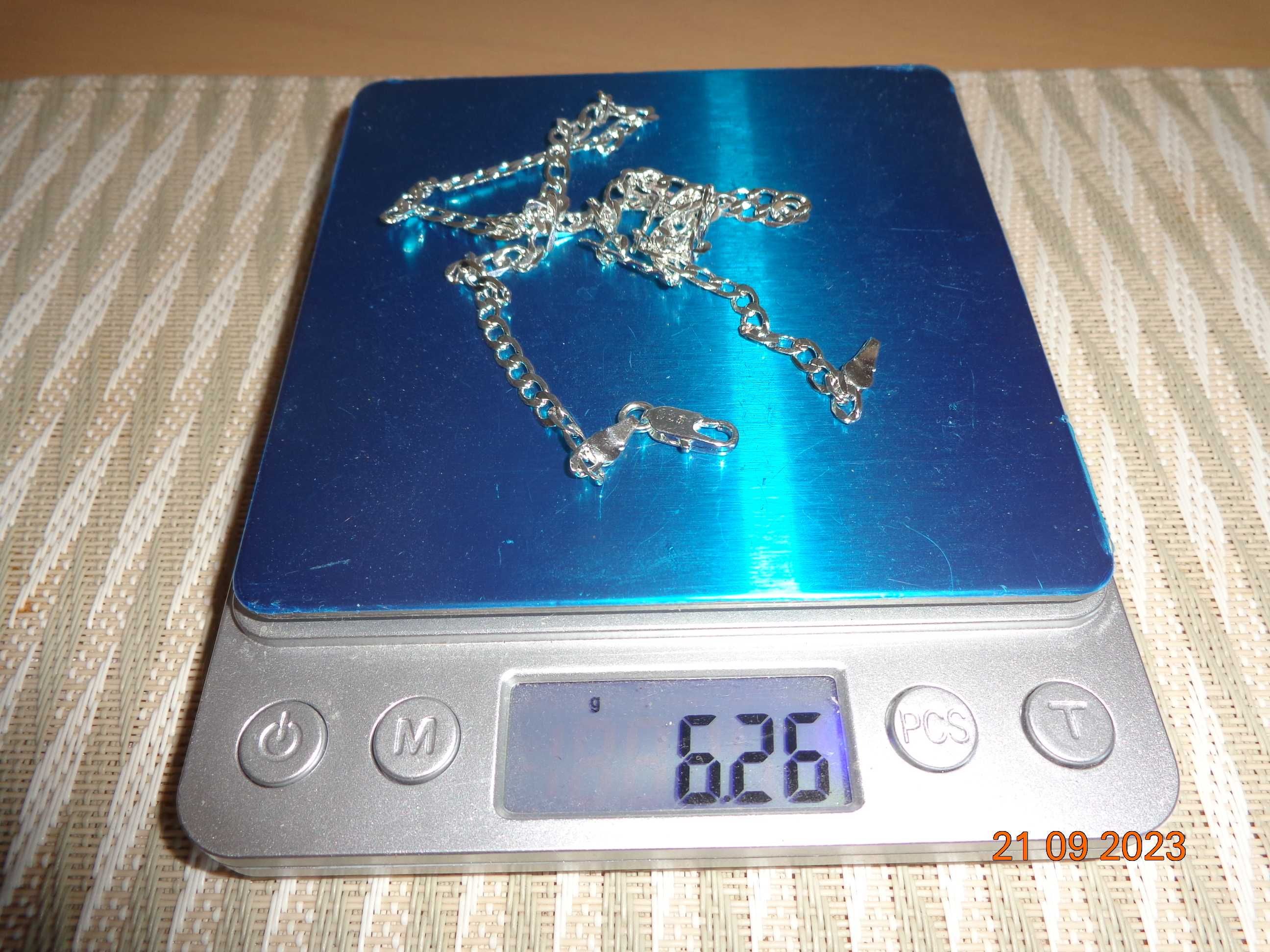 Łańcuszek pancerka  posrebrzany srebrem 925, 50cm x 4mm waży, 6,26g