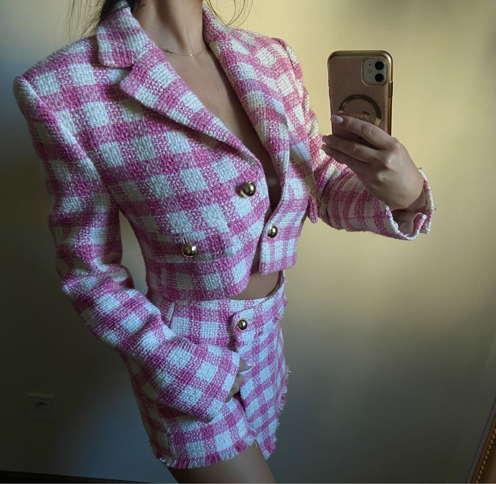 Komplet zestaw tweed Mango