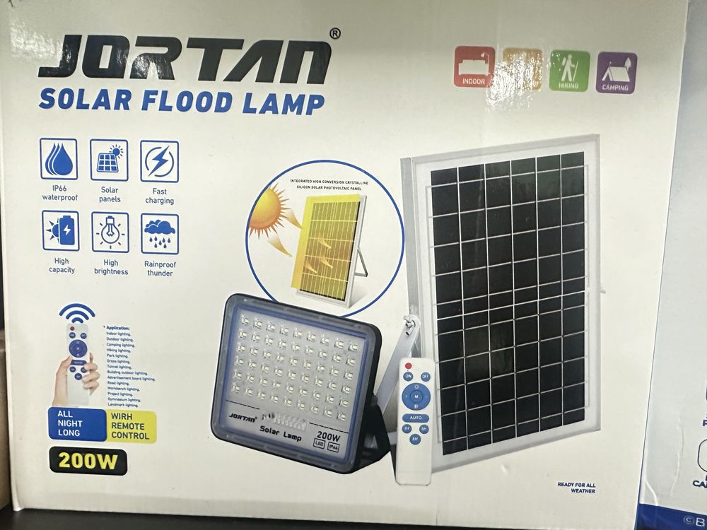 Holofote solar com bateria 60w ate 200w