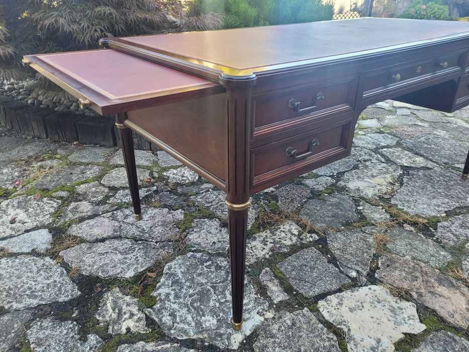biurko Louis Philippe Francja  antyk retro design skóra mahoń