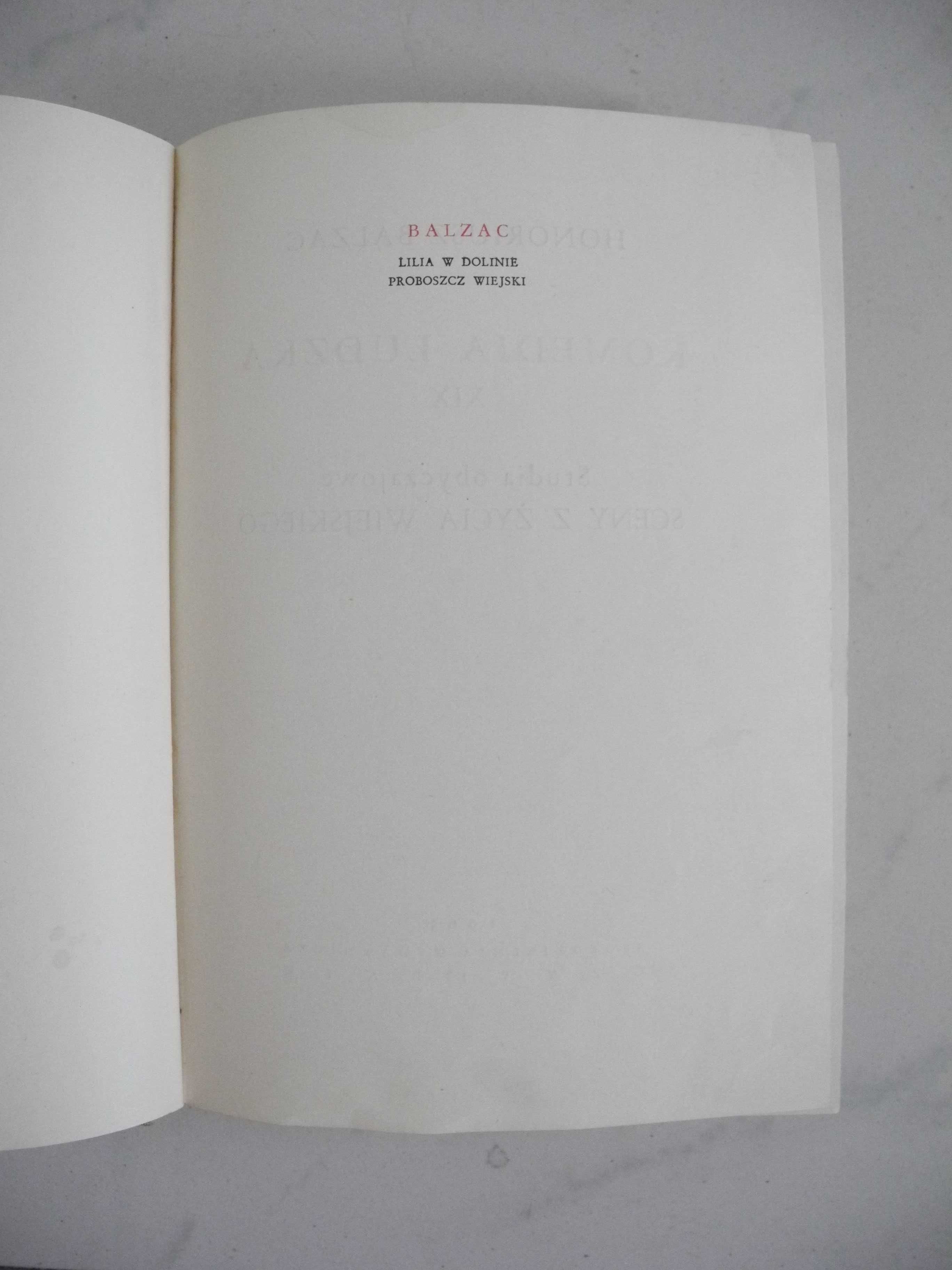 Komedia Ludzka XIX Lilia w dolinie, Proboszcz wiejski Honoriusz Balzac