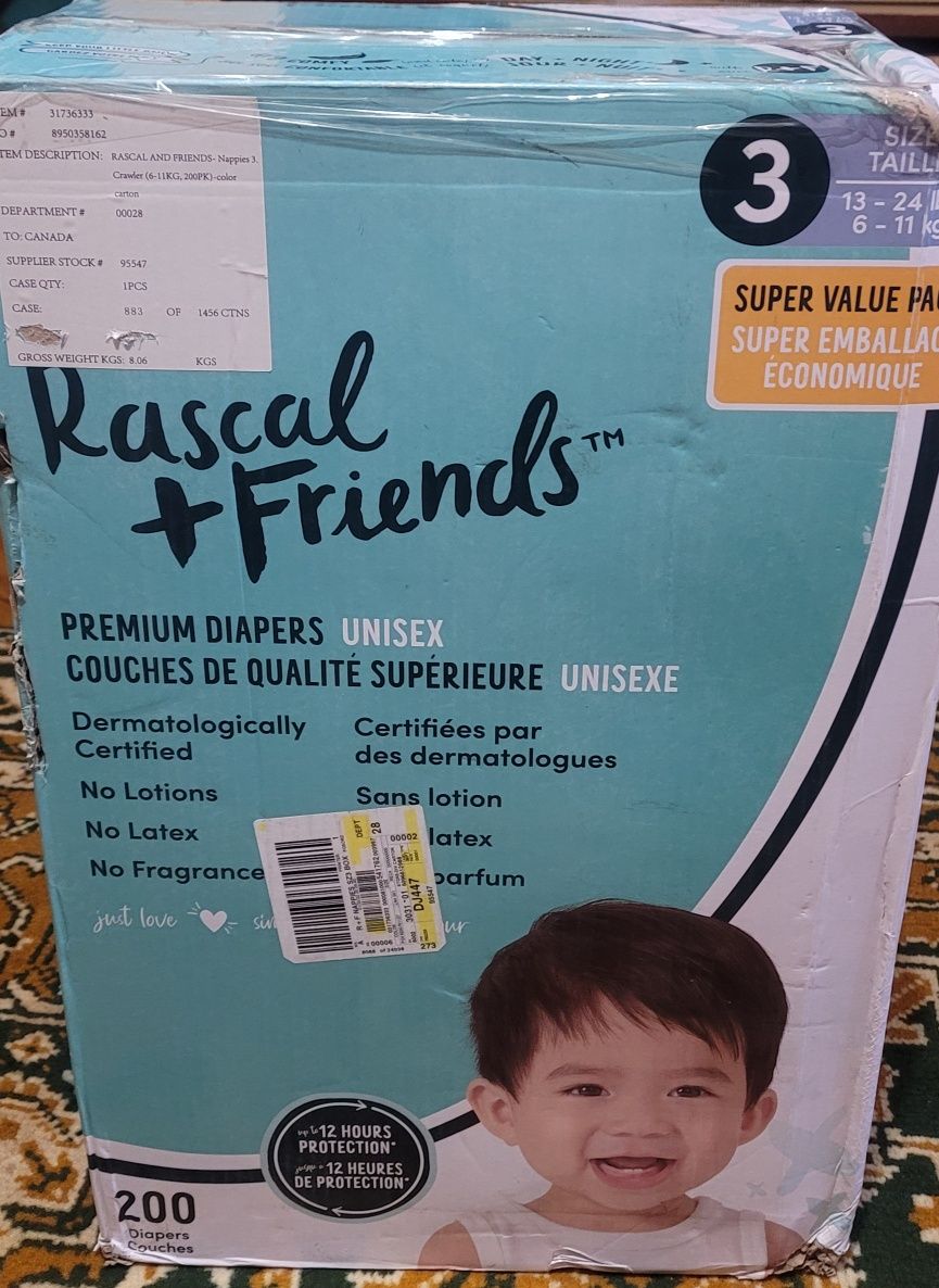 Памперси Rascal Friends 3 6-11кг США