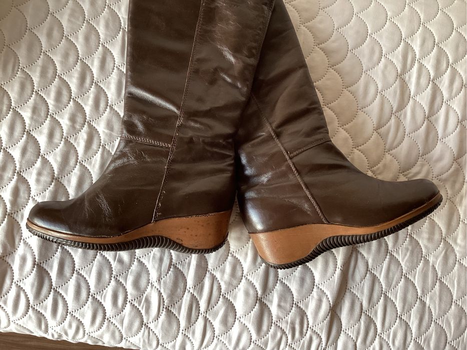 Kozaki damskie ocieplane/ koturny rozm 3/36