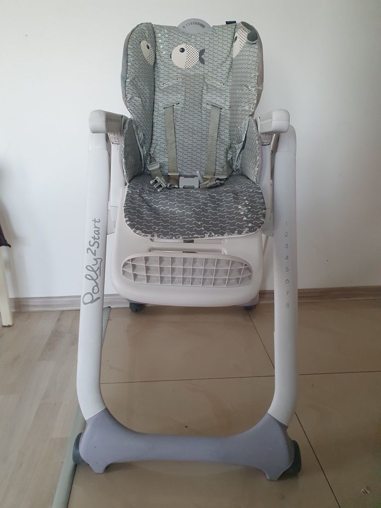 Krzesełko do karmienia Chicco Polly 2 Start szare