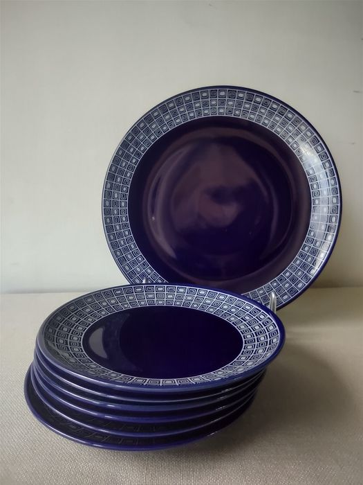 Ceramika Pruszków talerze zestaw (6+1)deserowy porcelit kolekcja PRL