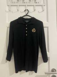 Polo ralph lauren preto e logo dourado