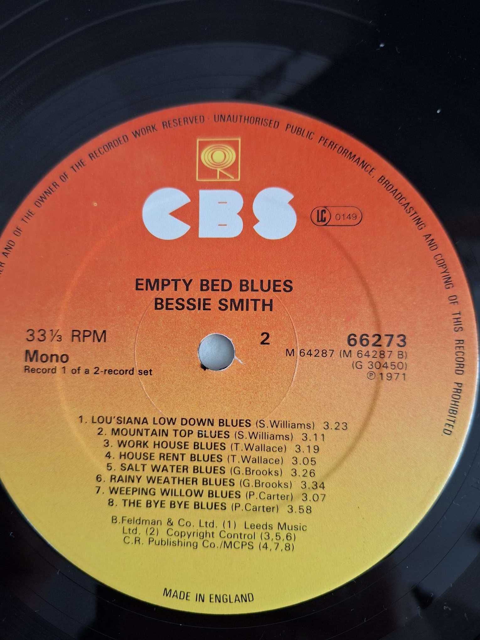 Bessie Smith – Empty Bed Blues winyl UK 1971 VG