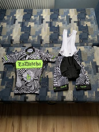 Strój La Datcha Tinkoff S/M Koszulka + spodenki rowerowe kolarskie