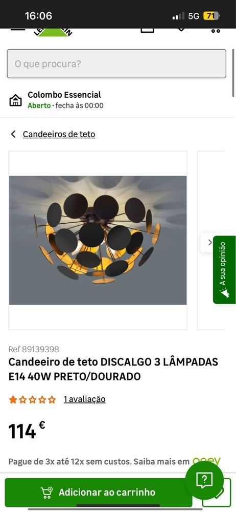 Candeeiro de teto Discalgo