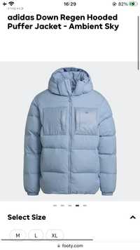 adidas Down Regen Hooded Puffer Jacket - Ambient Sky