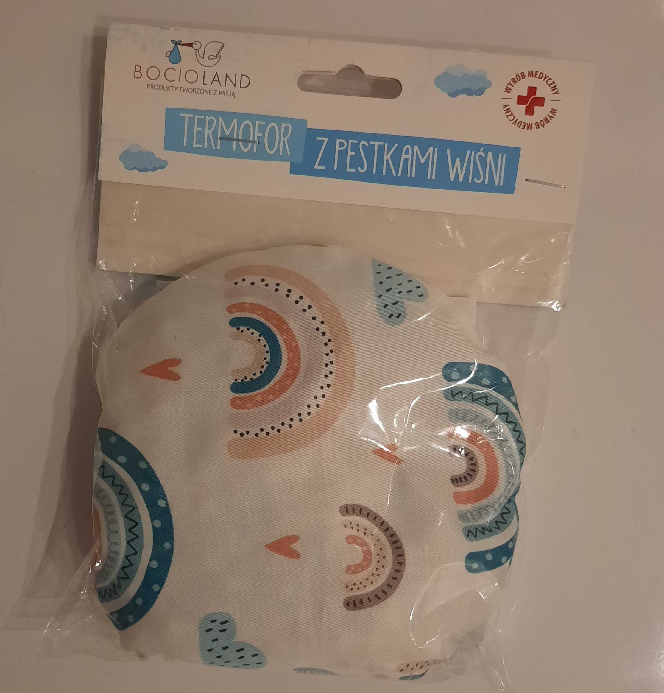 Termofor z pestek wiśni dla niemowląt dla dziewczynki Tęcza