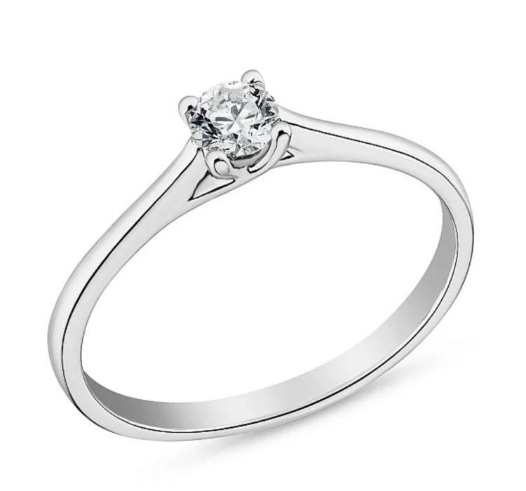 Каблучка для заручин з білого золота з діамантом