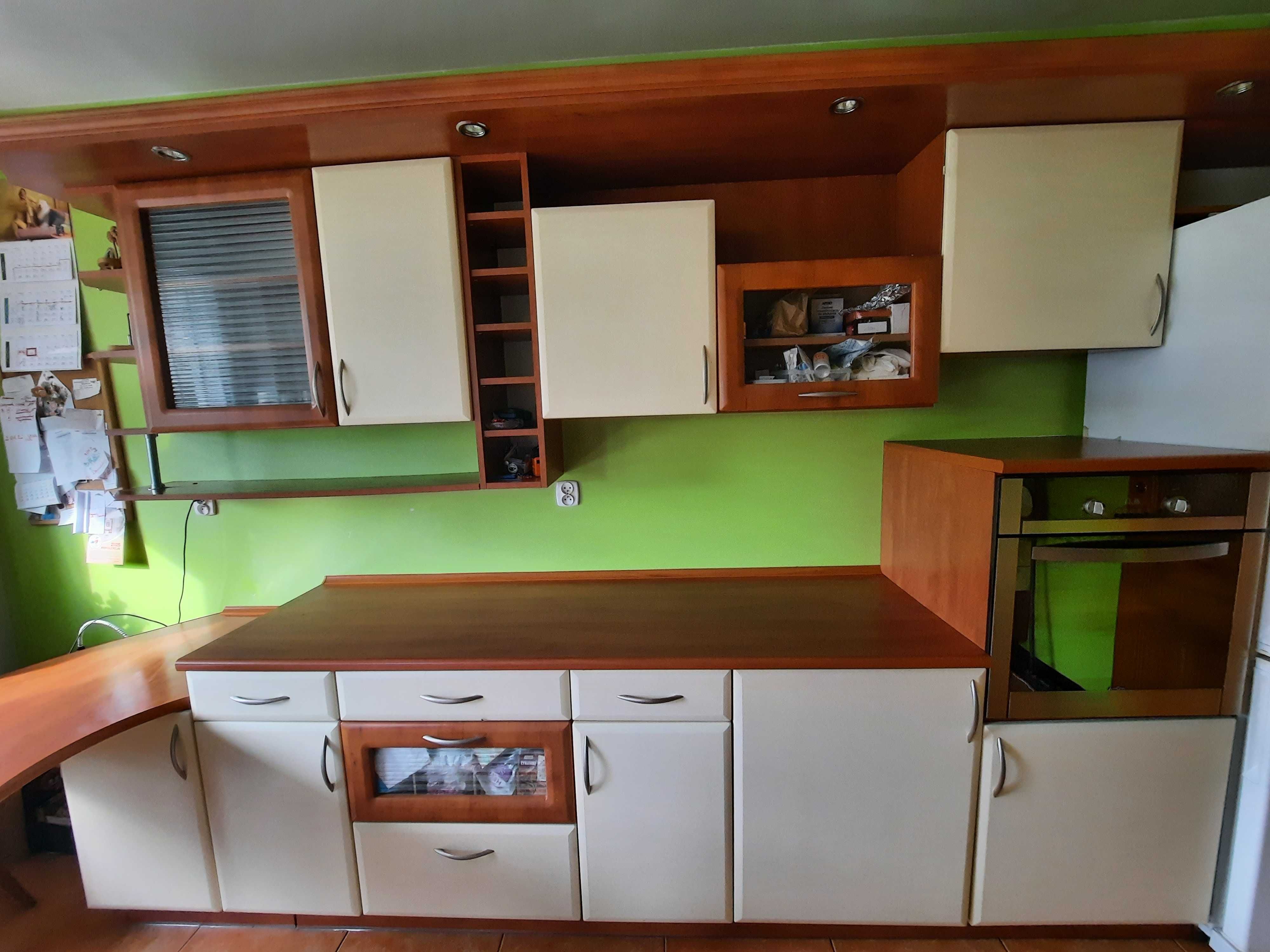 Meble kuchenne duży zestaw na dwie ściany