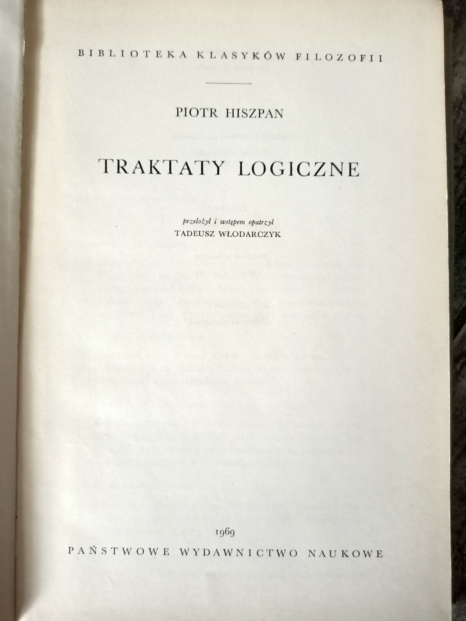 Piotr Hiszpan Traktaty logiczne