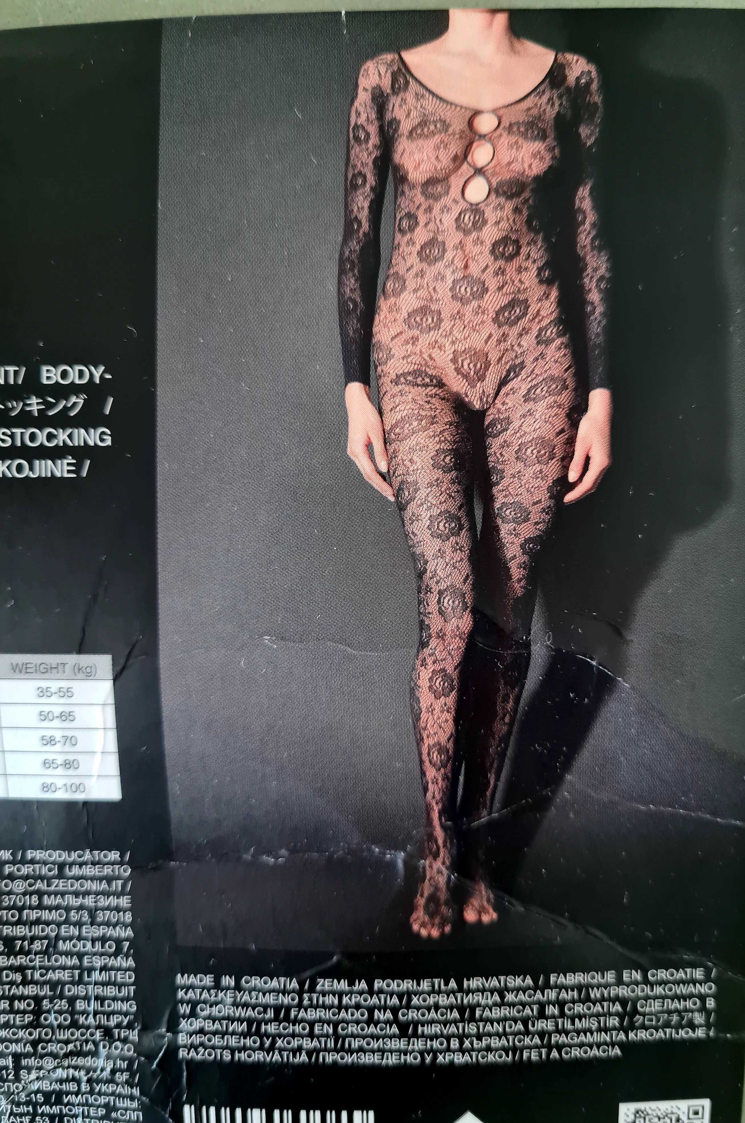 Body Collants renda preto Calzedonia tam. M-L sexy Novo Corpo inteiro