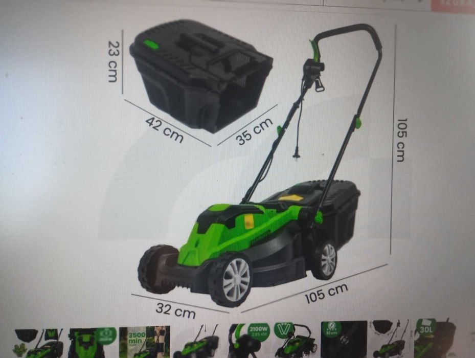 Kosiarka elektryczna do trawy, kosz 30L 2100W MALTEC - okazja