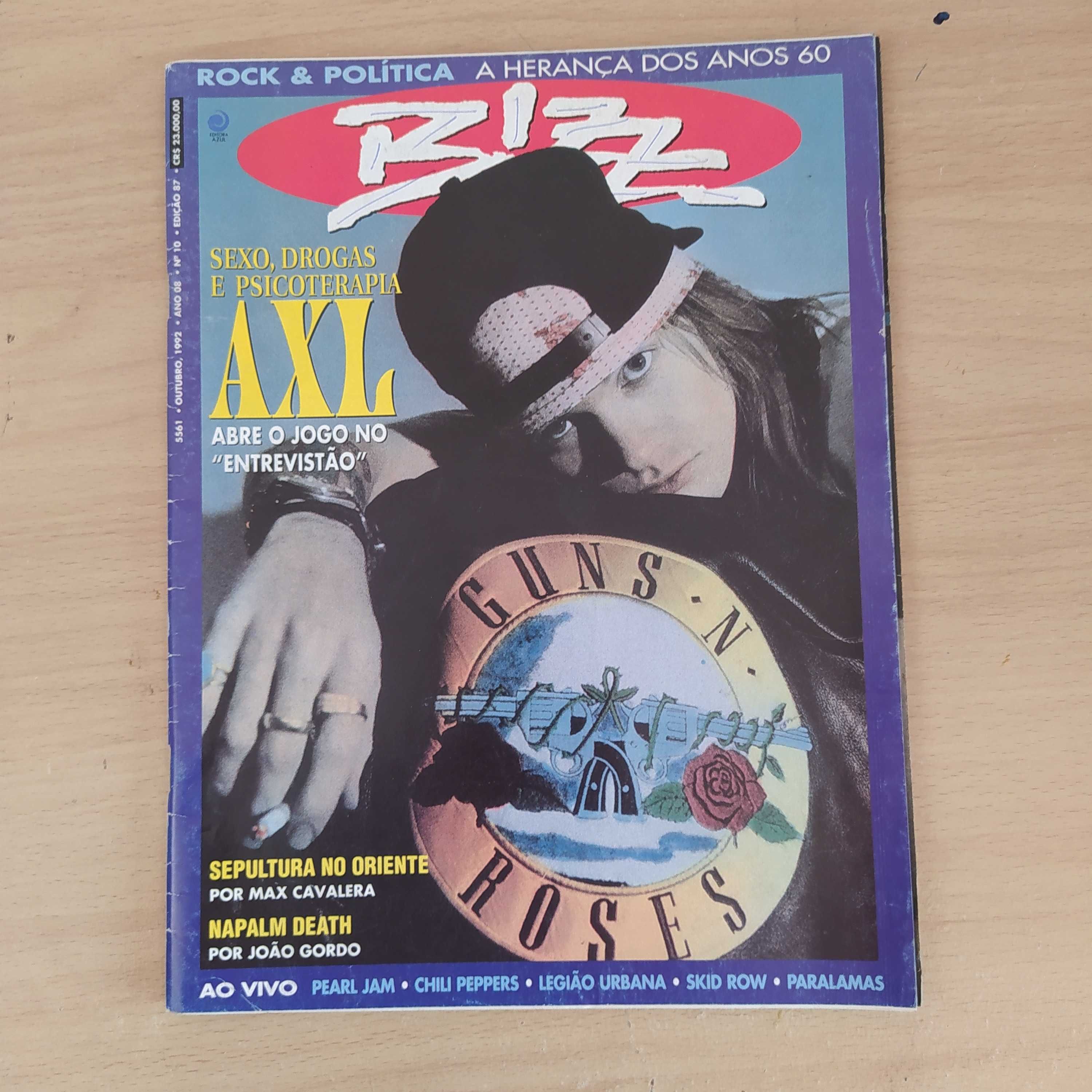 Lote revistas e jornal Blitz música década 90 Guns Mickael Jackson