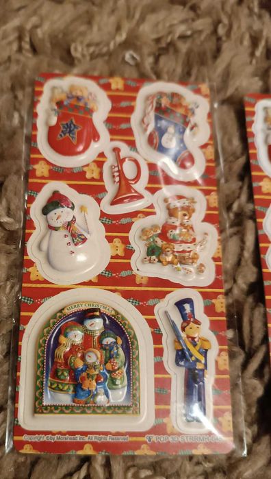 Naklejki puchate na świąteczne prezenty 10 listków + 1 GRATIS