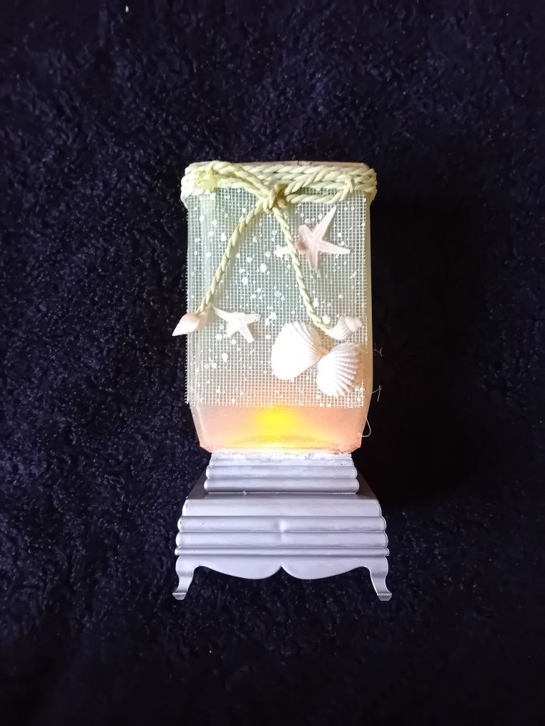 Lampion na świeczki podświetlany zielony