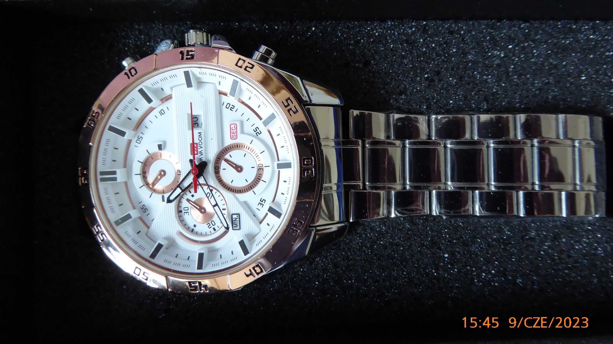 Nowy, męski zegarek z datownikiem i bransoletką HANNAH MARTIN