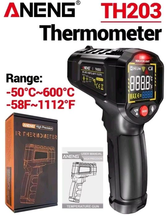 Пирометр с цветным дисплеем Aneng TH203  50-600C